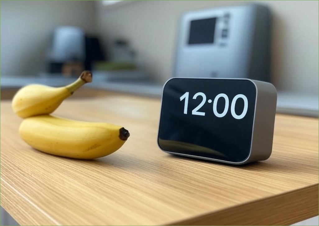 Banana 스노우 윔그레이 키친타이머 무소음벽시계 - 이미지 1