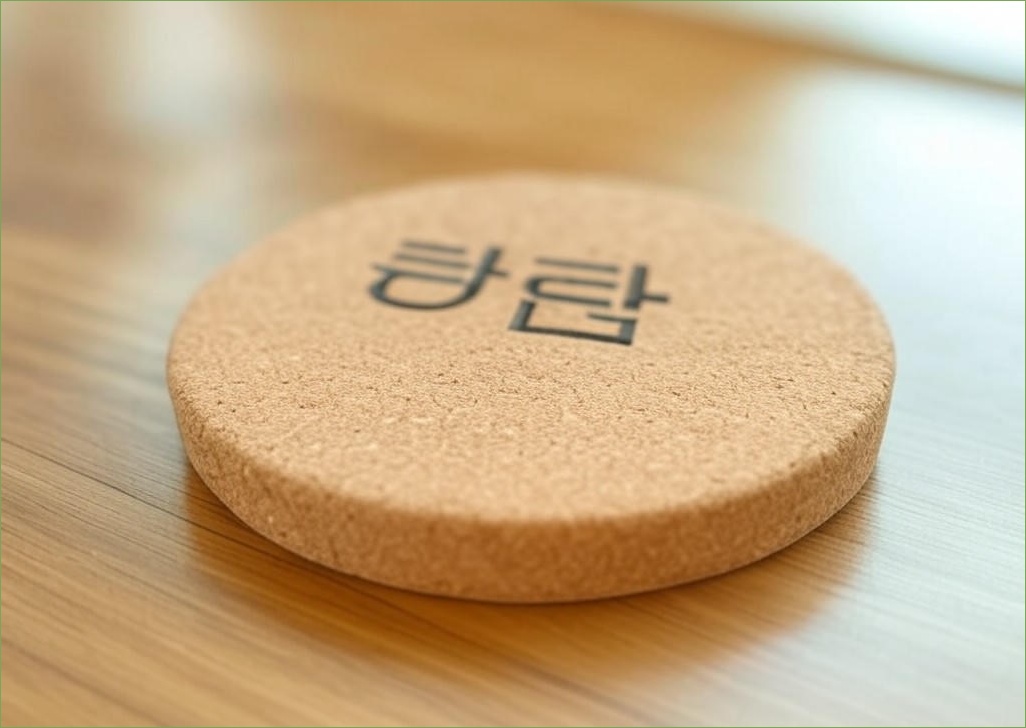 청람 코르크 원형 컵받침 - 이미지 1
